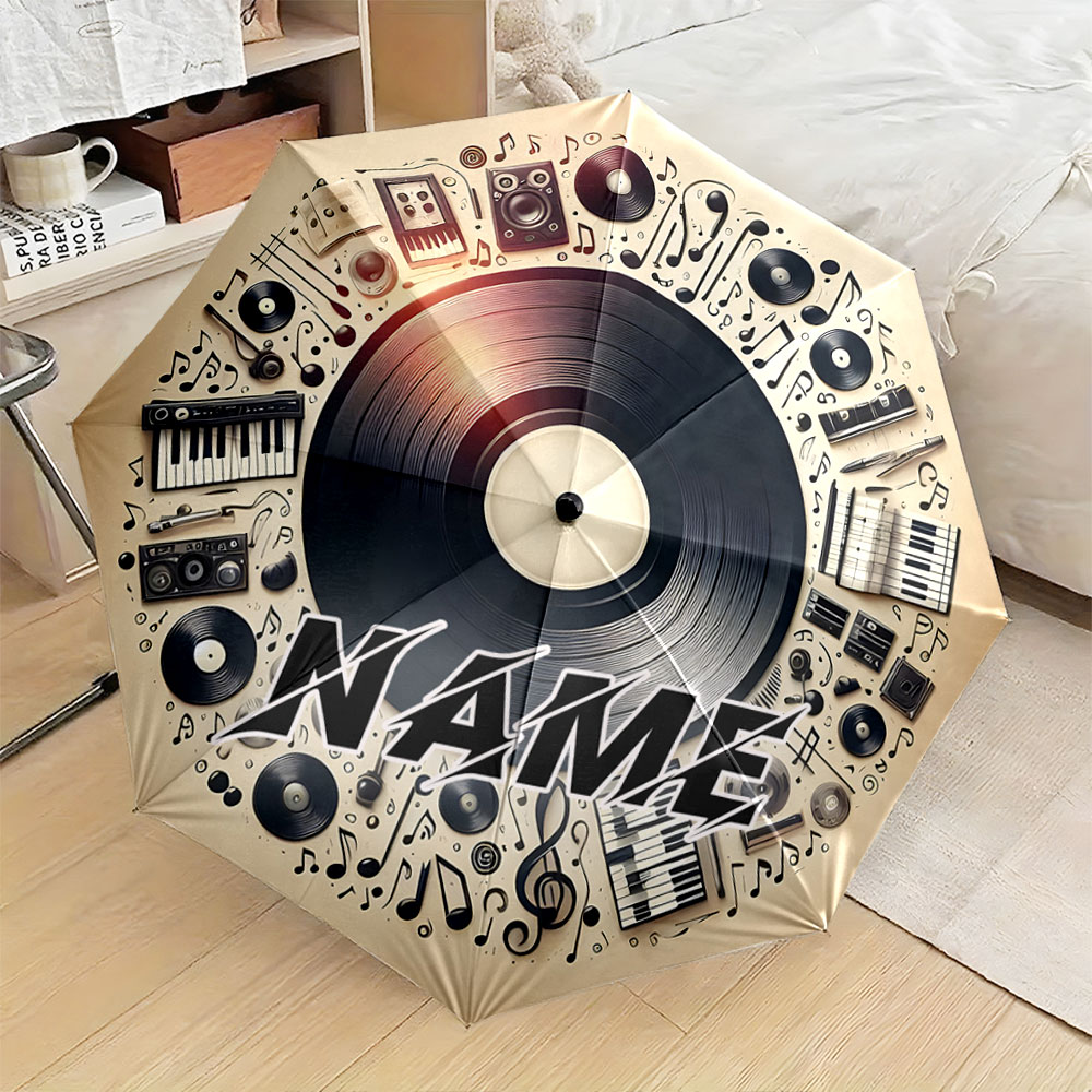Musical Instrument And Name - Custom Name Umbrella, 