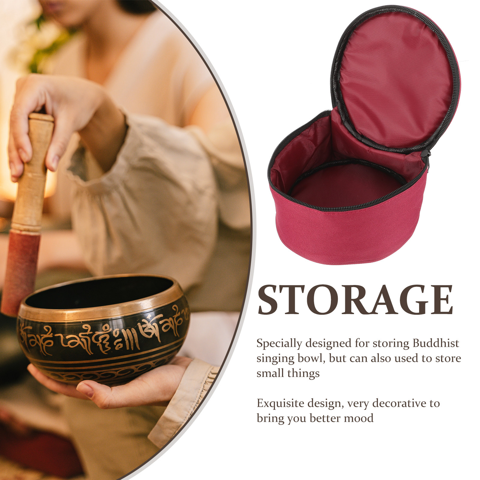 Crystal Singing Bowl Carrying  - Tibetan Singing Bowl recension och pris