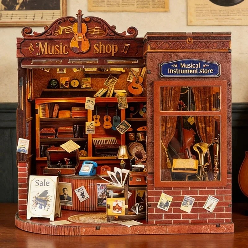 DIY Book Nook Shelf Insert Kit - Musical Instrument Shop recension och pris